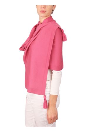 Wool stole with fringes and tufts Art Tricot | 201602ROSA